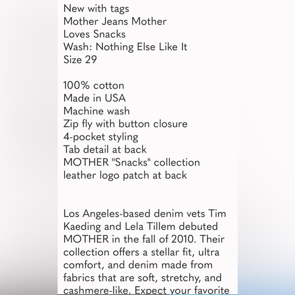 NWT MOTHER DENIM SNACKS THE FUN DIP UTILITY PUDDLE - Picture 14 of 14